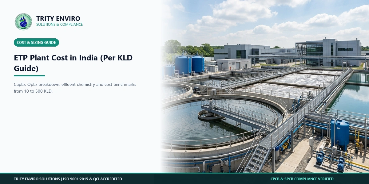 ETP Plant Cost in India (2026): Cost per KLD by Industry, ZLD Premium and Running Cost