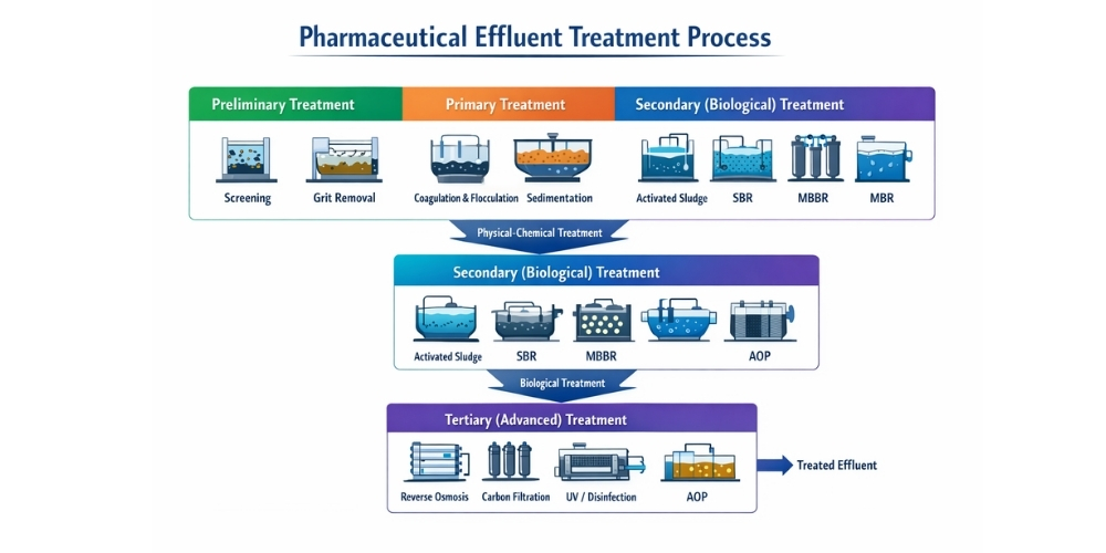 Pharmaceutical ETP Treatment Process: Complete Flow Diagram