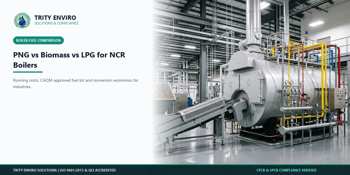 PNG vs Biomass vs LPG for NCR Industrial Boilers: Compliance, Cost and Emission Comparison (2026)