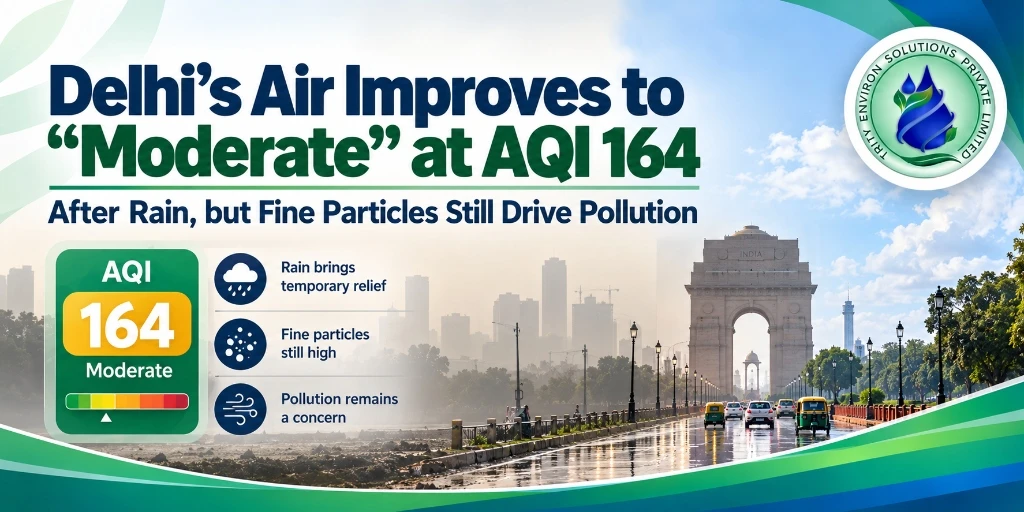 Delhi AQI Falls From 230 to 164 After Rain: Hotspot Action Plan, Source Shares and Forecast