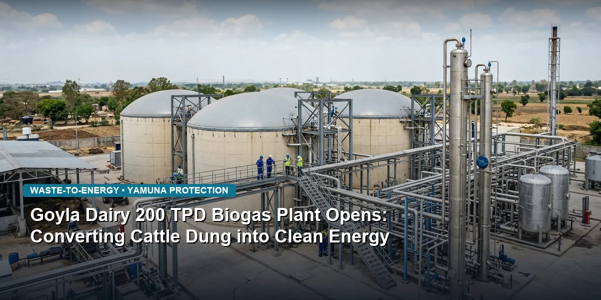 Delhi Treats Dairy Dung at the Source: A New 200-Tonne Biogas Plant to Protect the Yamuna