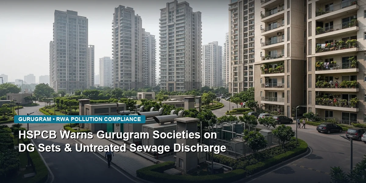 Gurugram Housing Societies Told to Fix Diesel Gensets and Sewage Discharge Before Winter