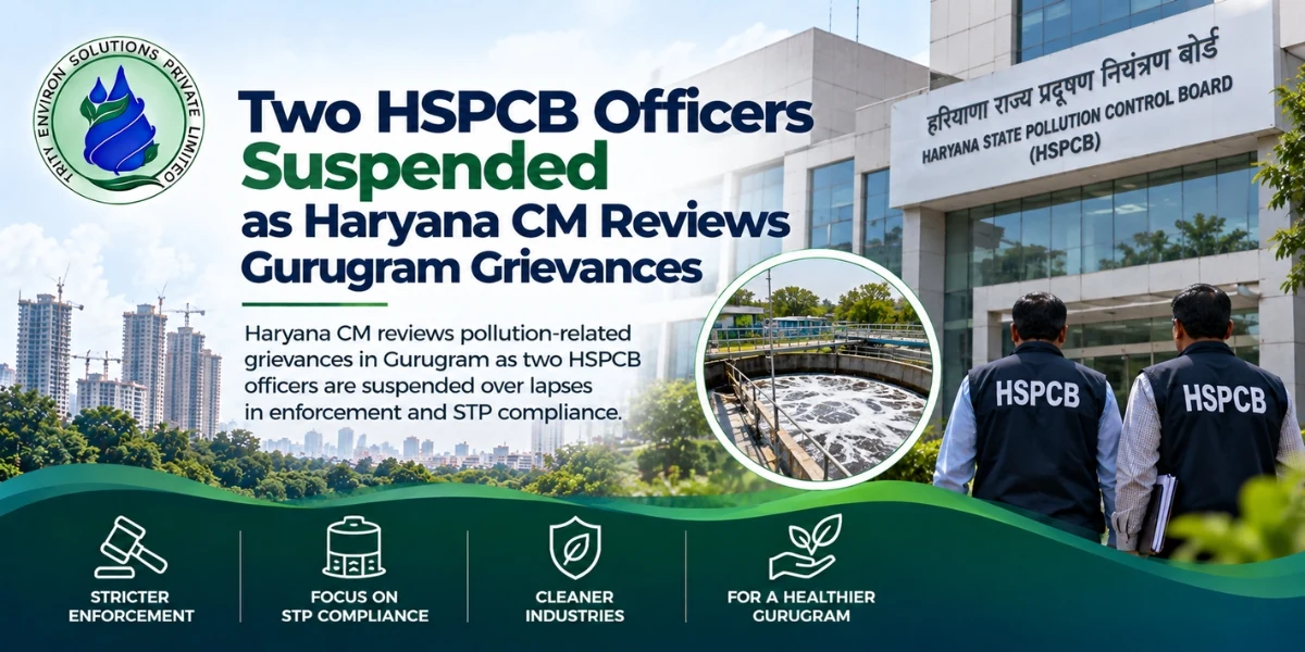Two HSPCB Officers Suspended as Haryana CM Reviews Gurugram Grievances