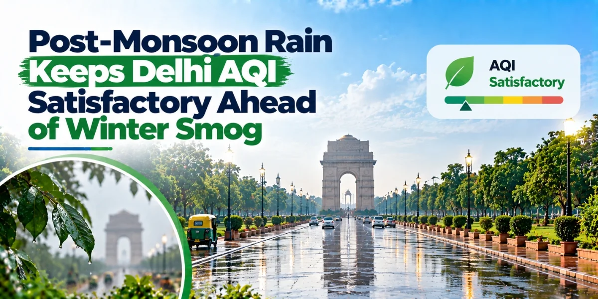 Post-Monsoon Rain Keeps Delhi AQI Satisfactory Ahead of Winter Smog