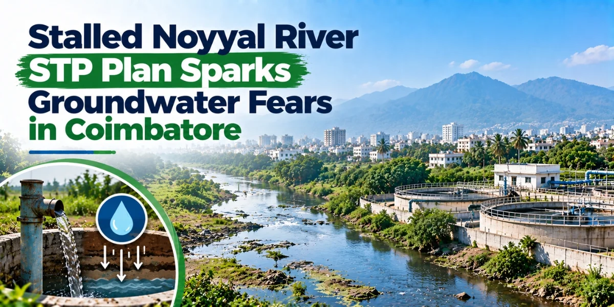 Stalled Noyyal River STP Plan Sparks Groundwater Fears in Coimbatore