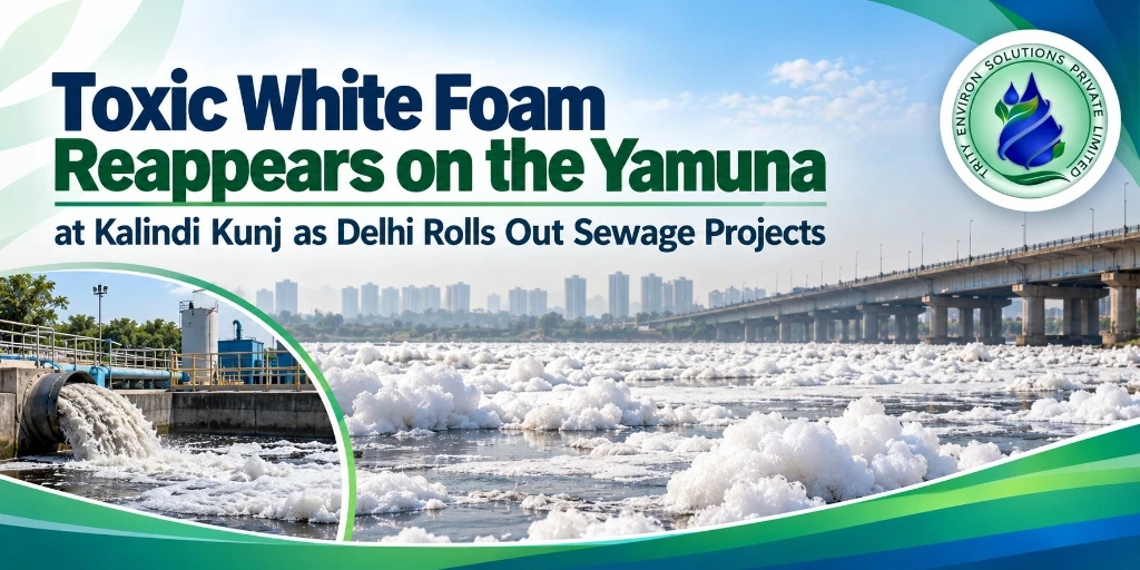 Yamuna Toxic Foam Returns at Kalindi Kunj Days After Rs 8,941 Crore Sewage Projects Launch